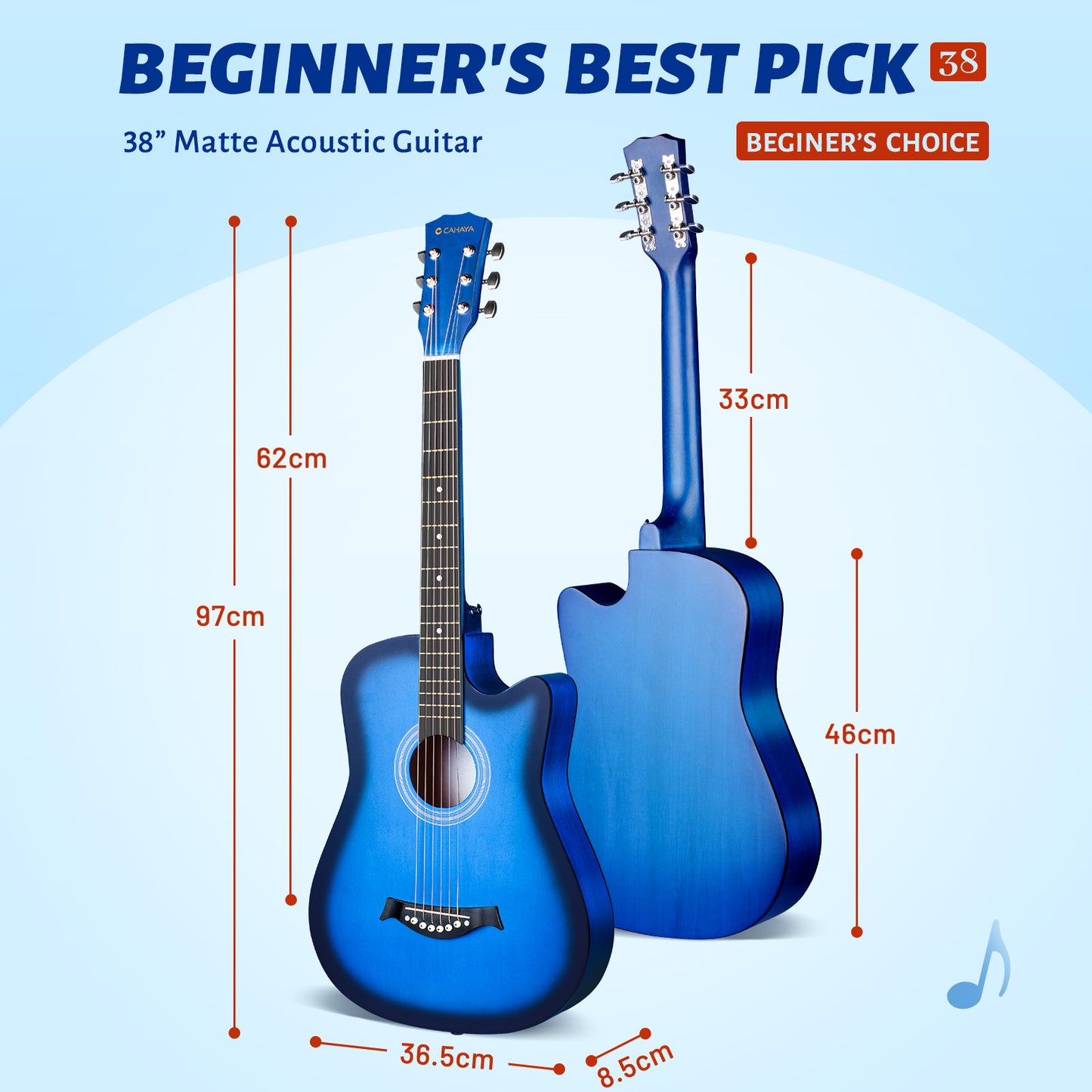 Full Size Acoustic Guitar: 38 Inches Kit