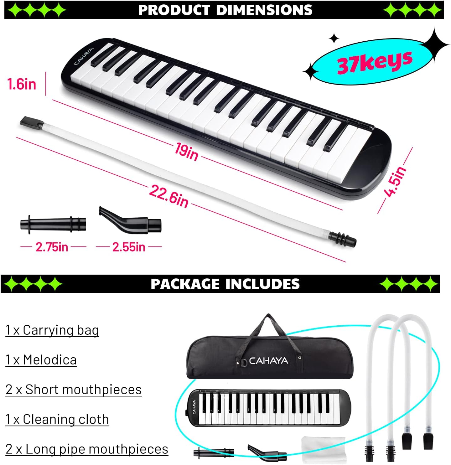 Melodica Double Mouthpieces Tube Sets