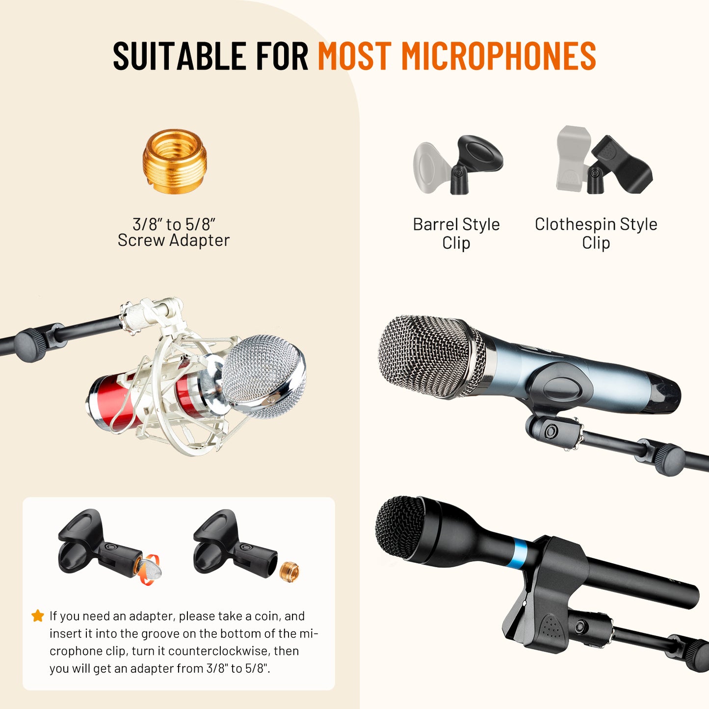 Tripod Microphone Stand One-Button Release CY0362