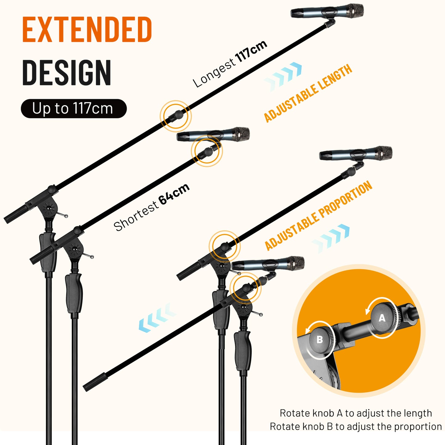 Tripod Microphone Stand One-Button Release CY0362