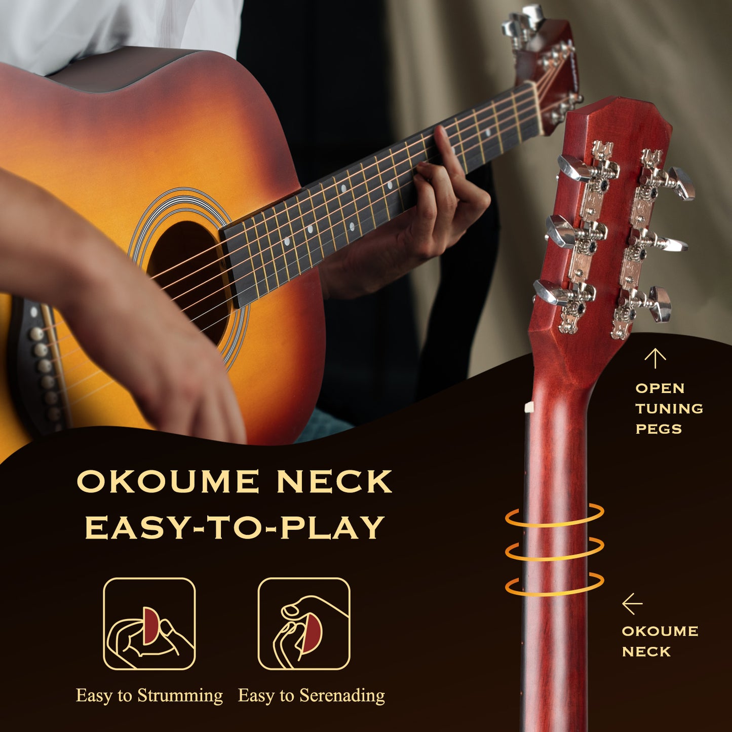 Full Size Acoustic Guitar: 41 Inches Kit