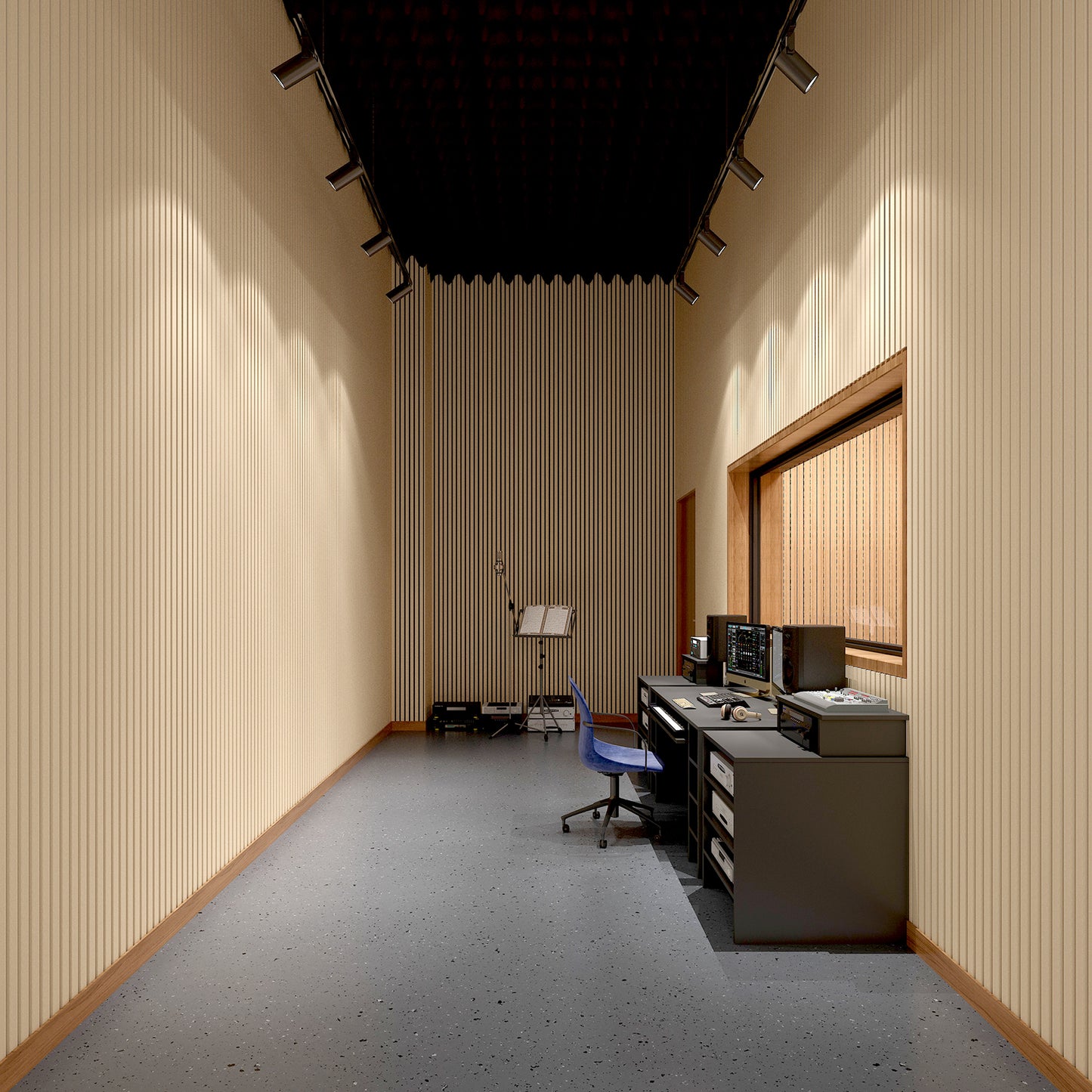 Acoustic Wood Wall Veneer Panel White Oak Color