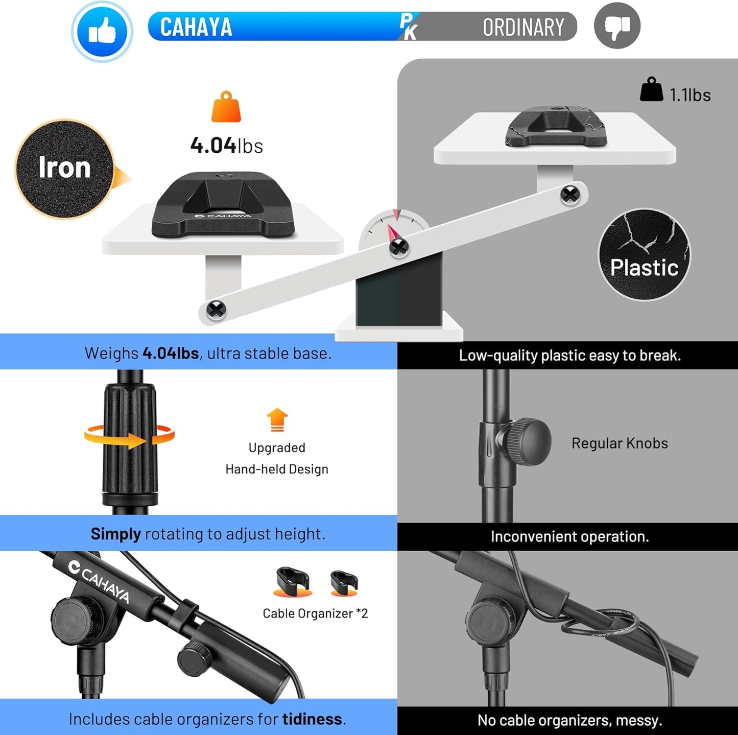 Metal Adjustable Microphone Stand Desktop