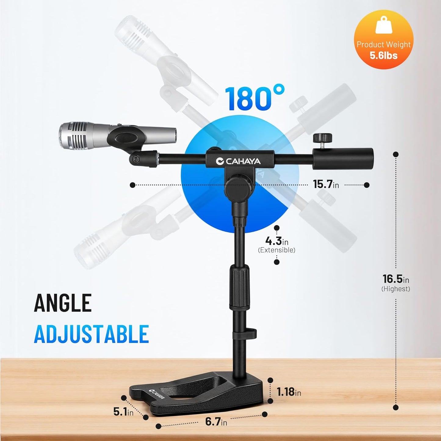 Metal Adjustable Microphone Stand Desktop