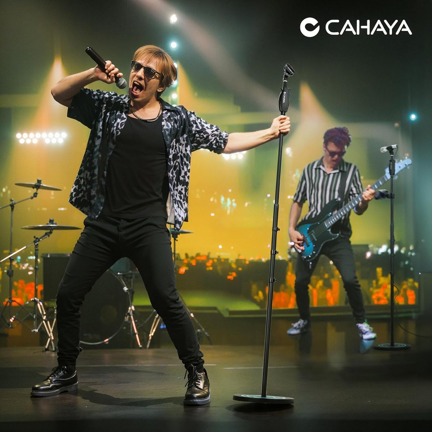 Height-Adjustable Metal Microphone Floor Stand