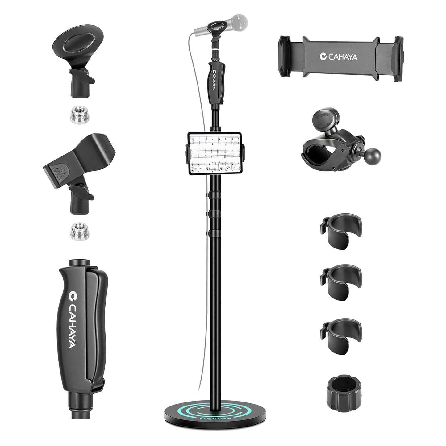 Height-Adjustable Metal Microphone Floor Stand