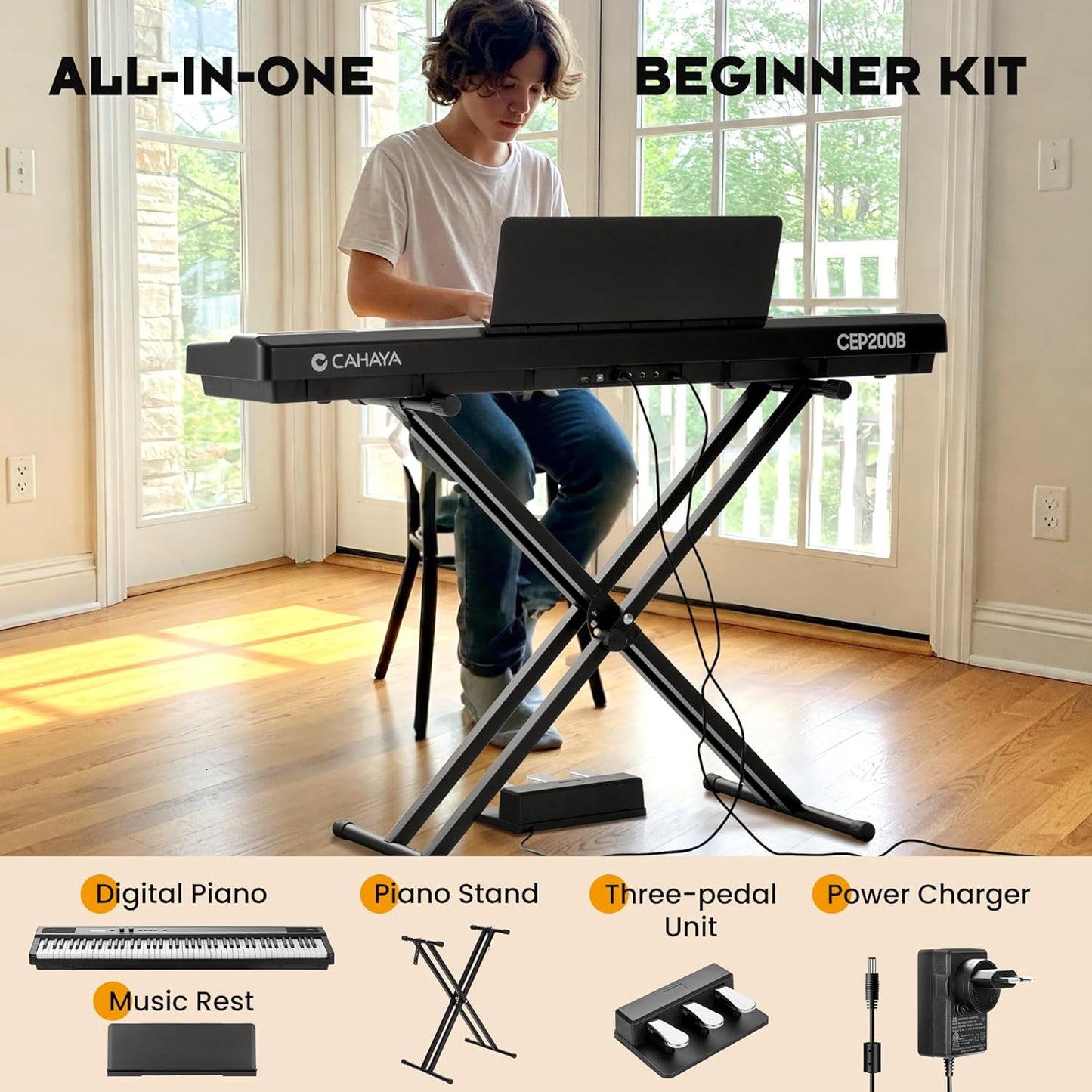 88-Key Semi Weighted Digital Piano Keyboard