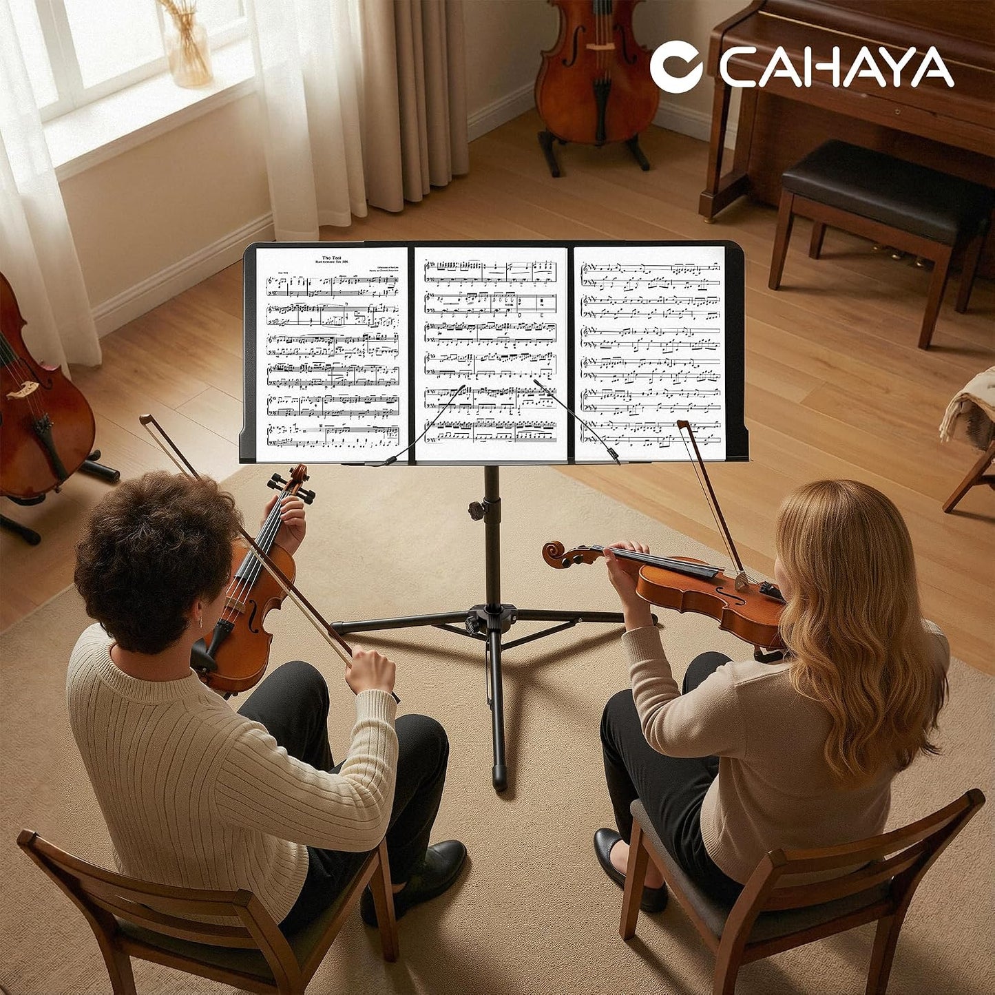 Dual-Use Sheet Music Stand with Extension Panels