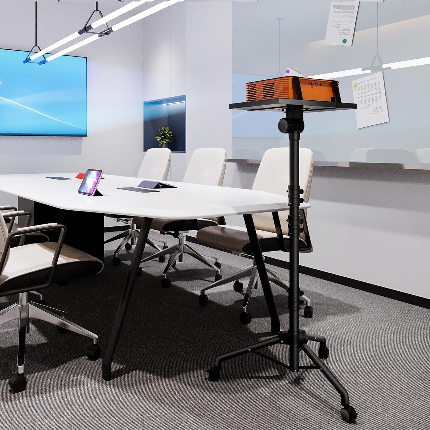 Adjustable Projector Stand Tripod with Casters