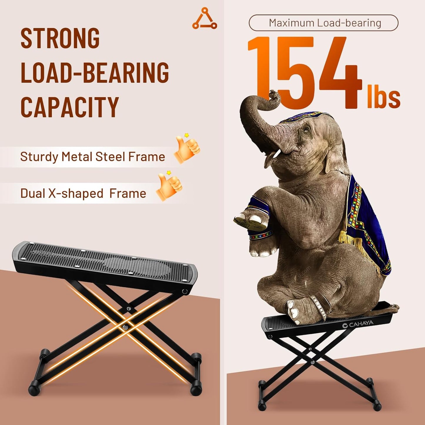 Guitar Foot Rest Stool - 6 Position Height Adjustable Footstool