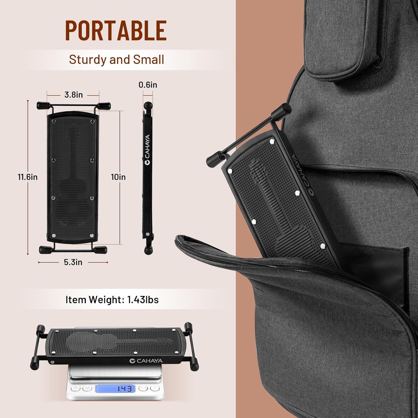 Guitar Foot Rest Stool - 6 Position Height Adjustable Footstool