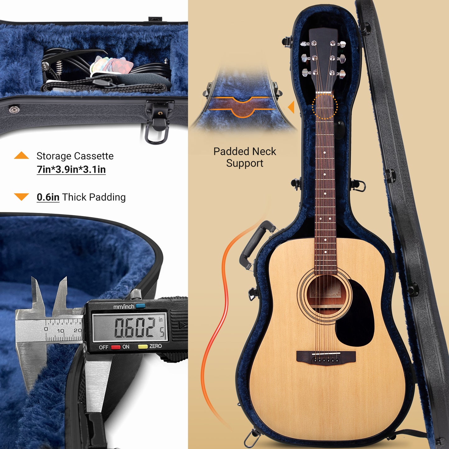 ABS 0.6 Inches Thick Hardshell Guitar Case CY0246 CY0247 CY0248