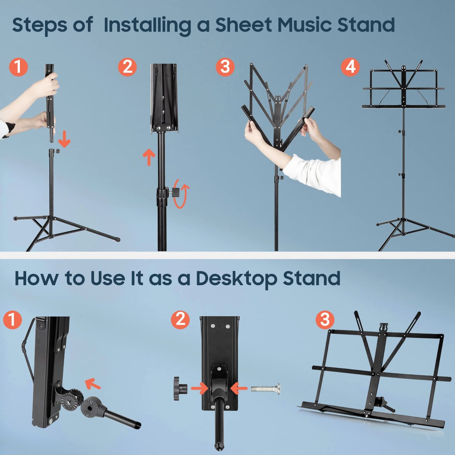 Music Stand + Light Clip CY0204+CY0243