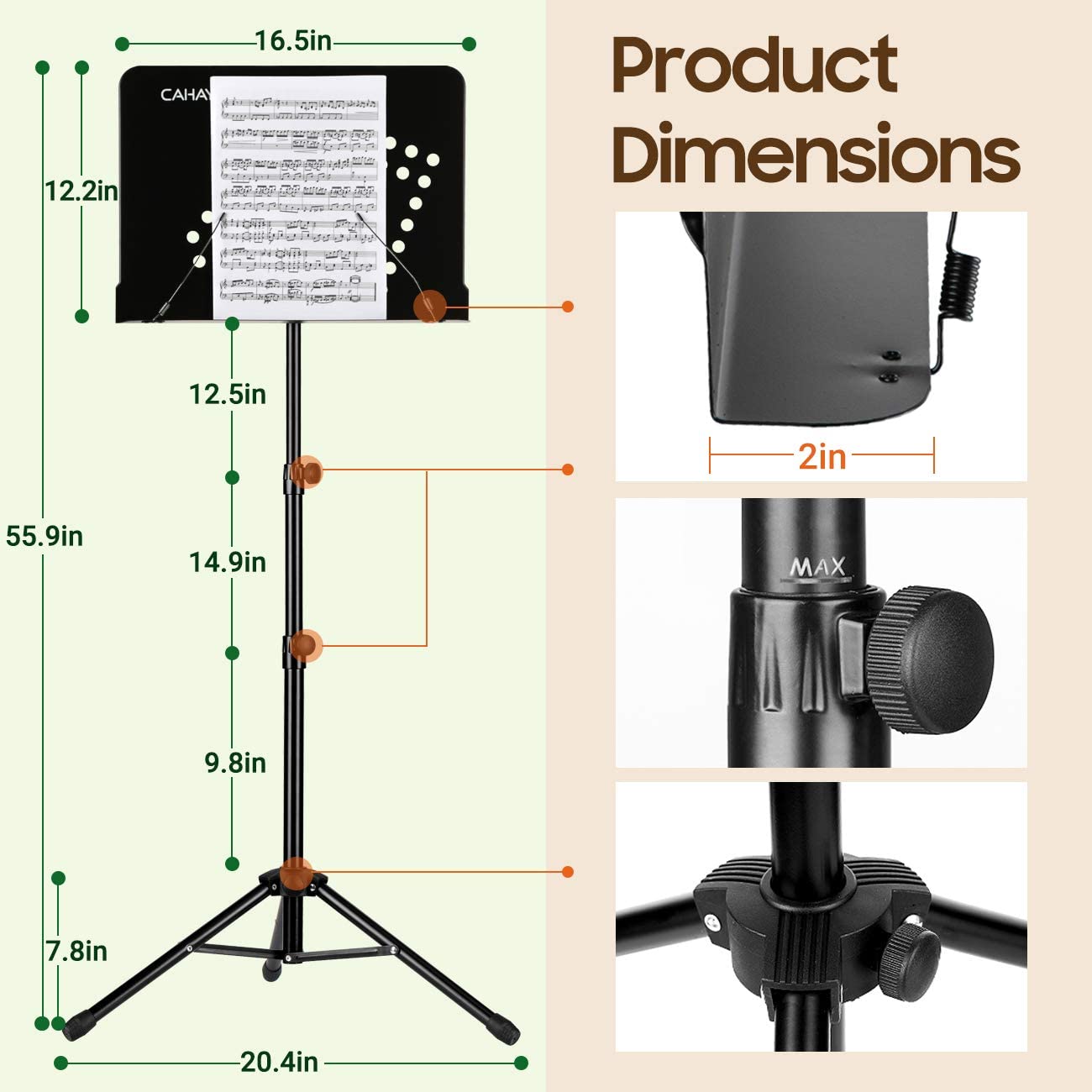 2 in 1 Sheet Music Stand CY0203