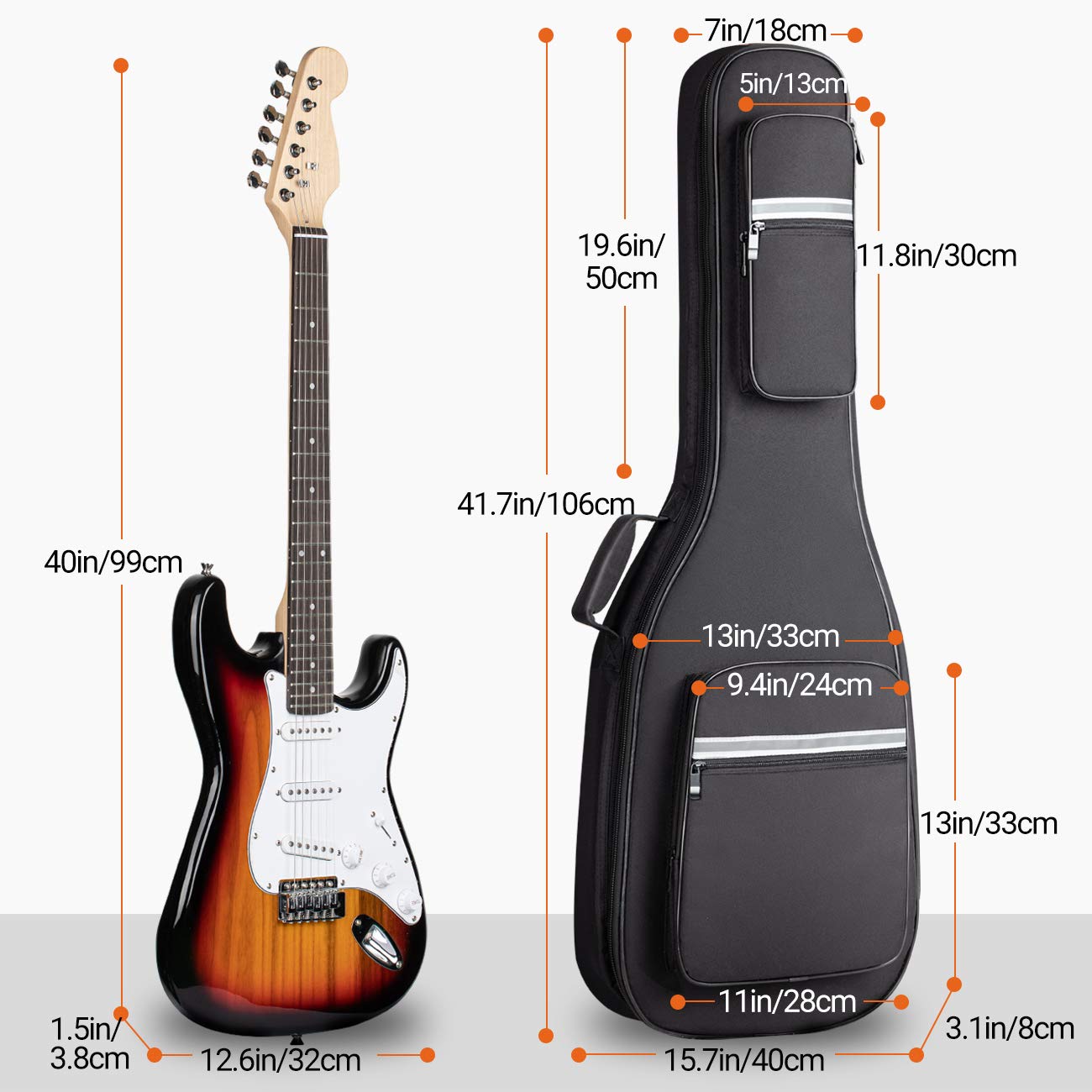 0.5 Inches Padded Reflective Electric Gig Bag CY0201