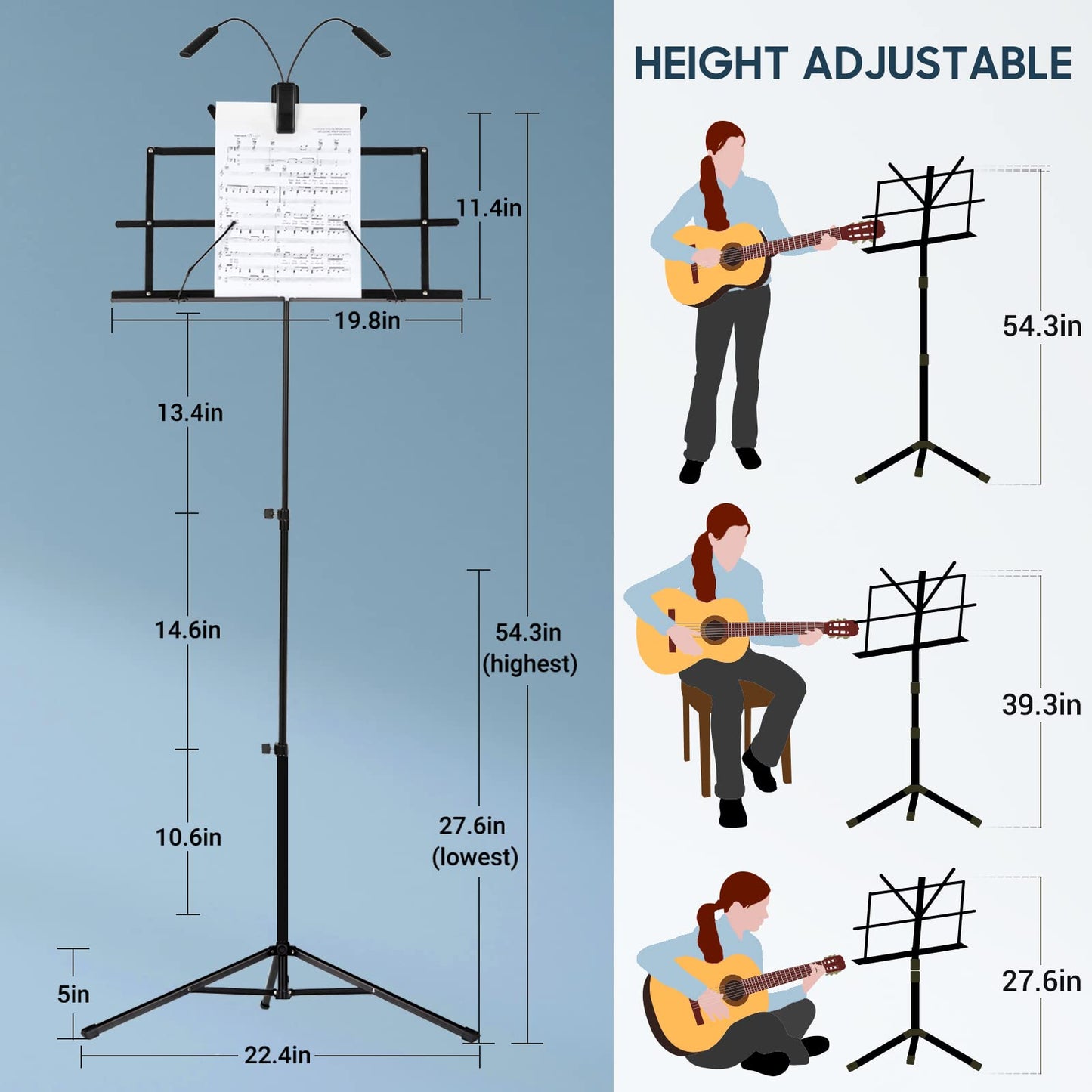 Music Stand + Light Clip CY0204+CY0243