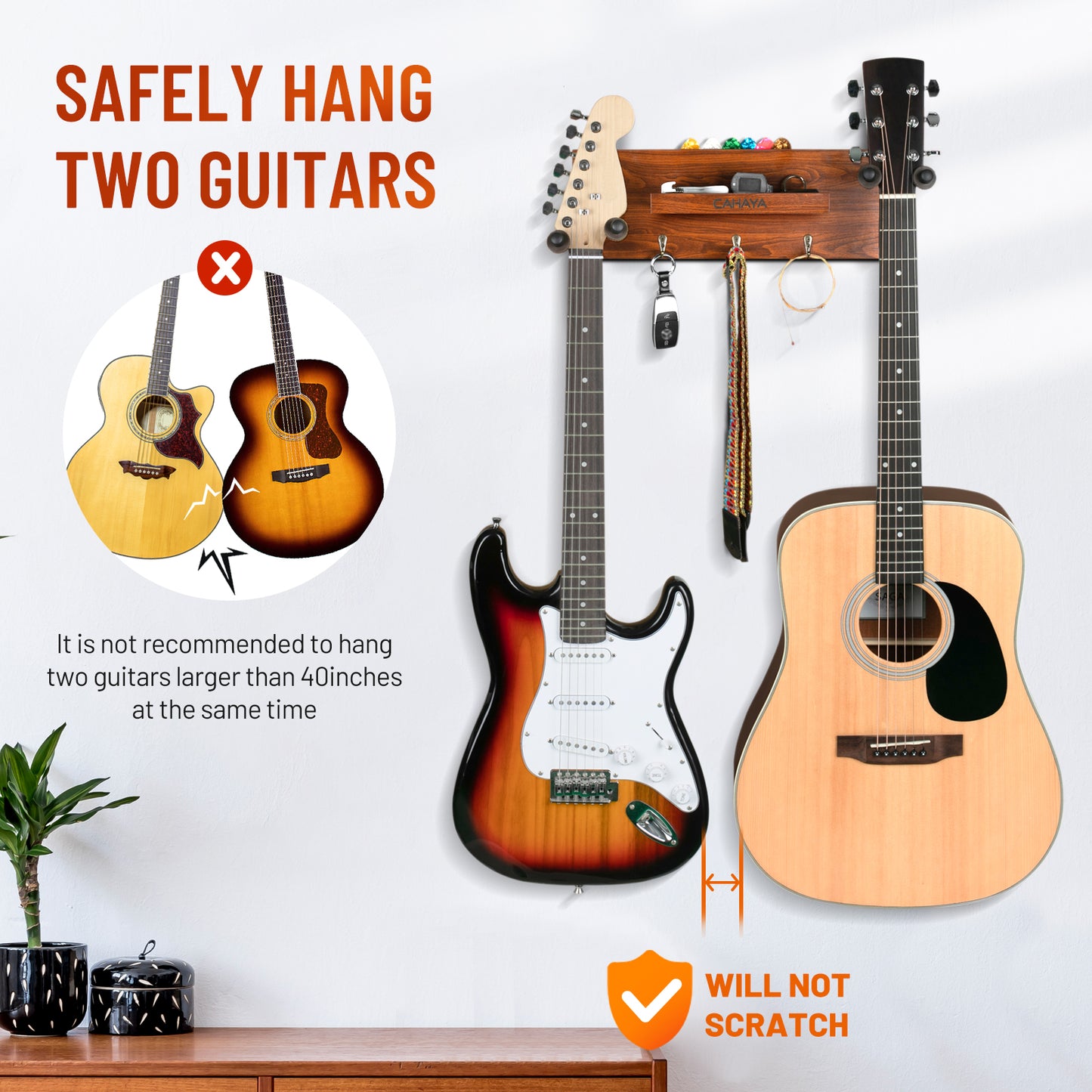 Guitar Wall Mount Hanger 2 Headstock CY0298