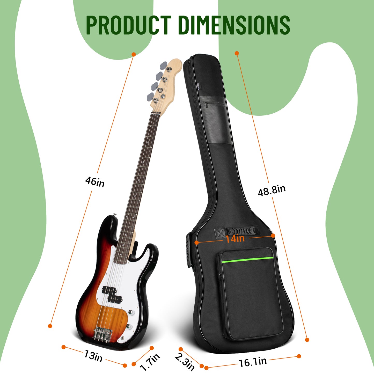 Bass Bag 0.3 Inches Padding Green CY0292