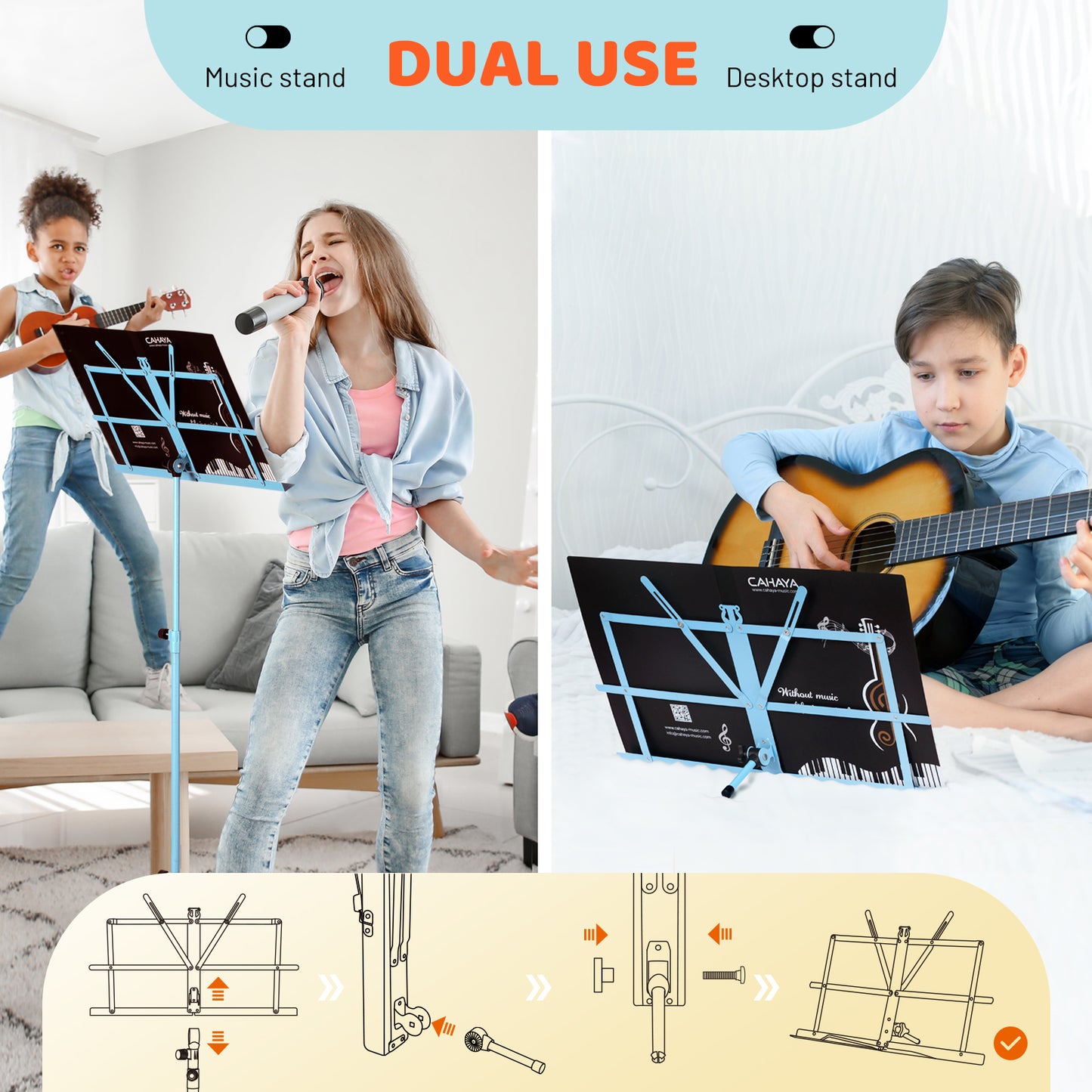Folding Sheet Music Stand & Desktop Stand CY0204