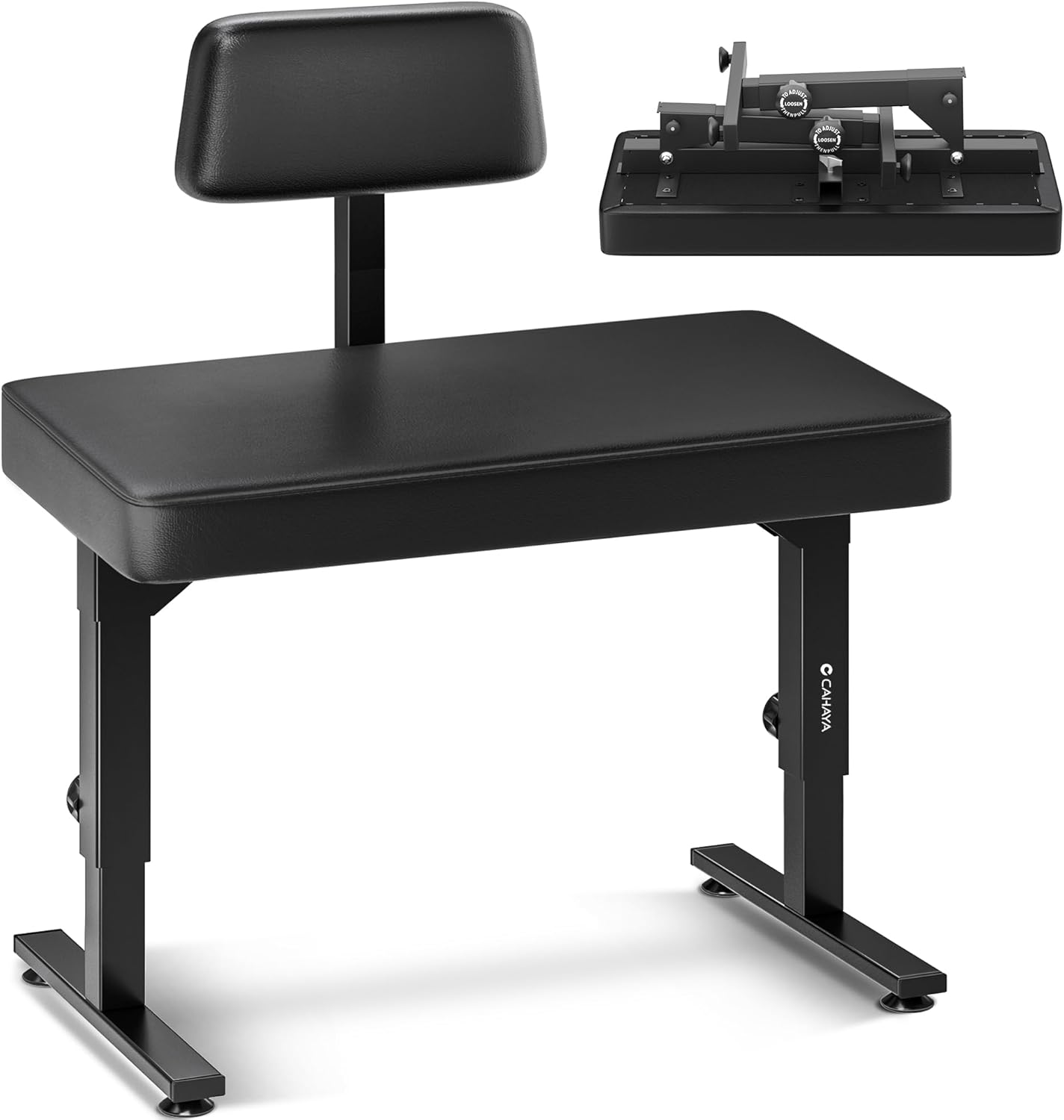 Adjustable Foldable Piano Bench with Backrest