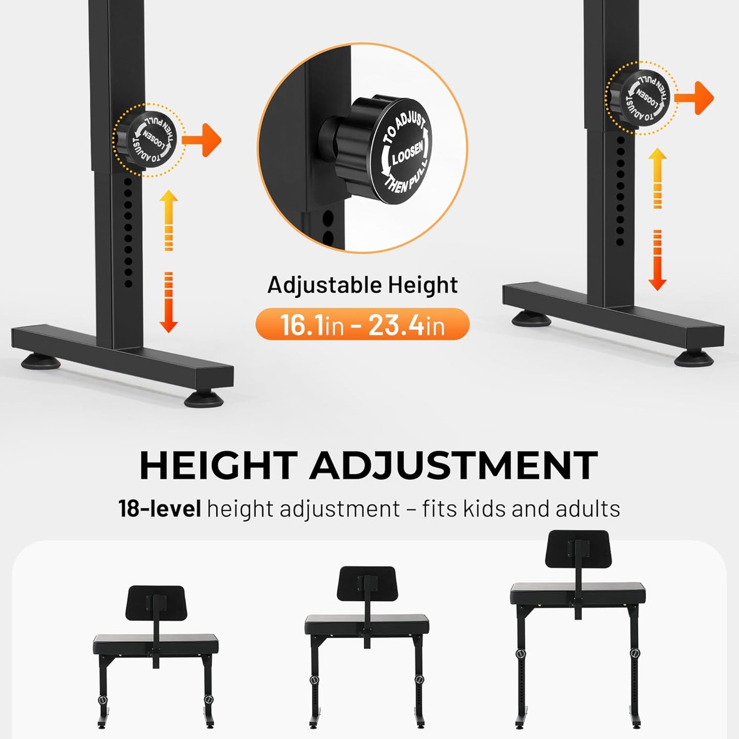Adjustable Foldable Piano Bench with Backrest