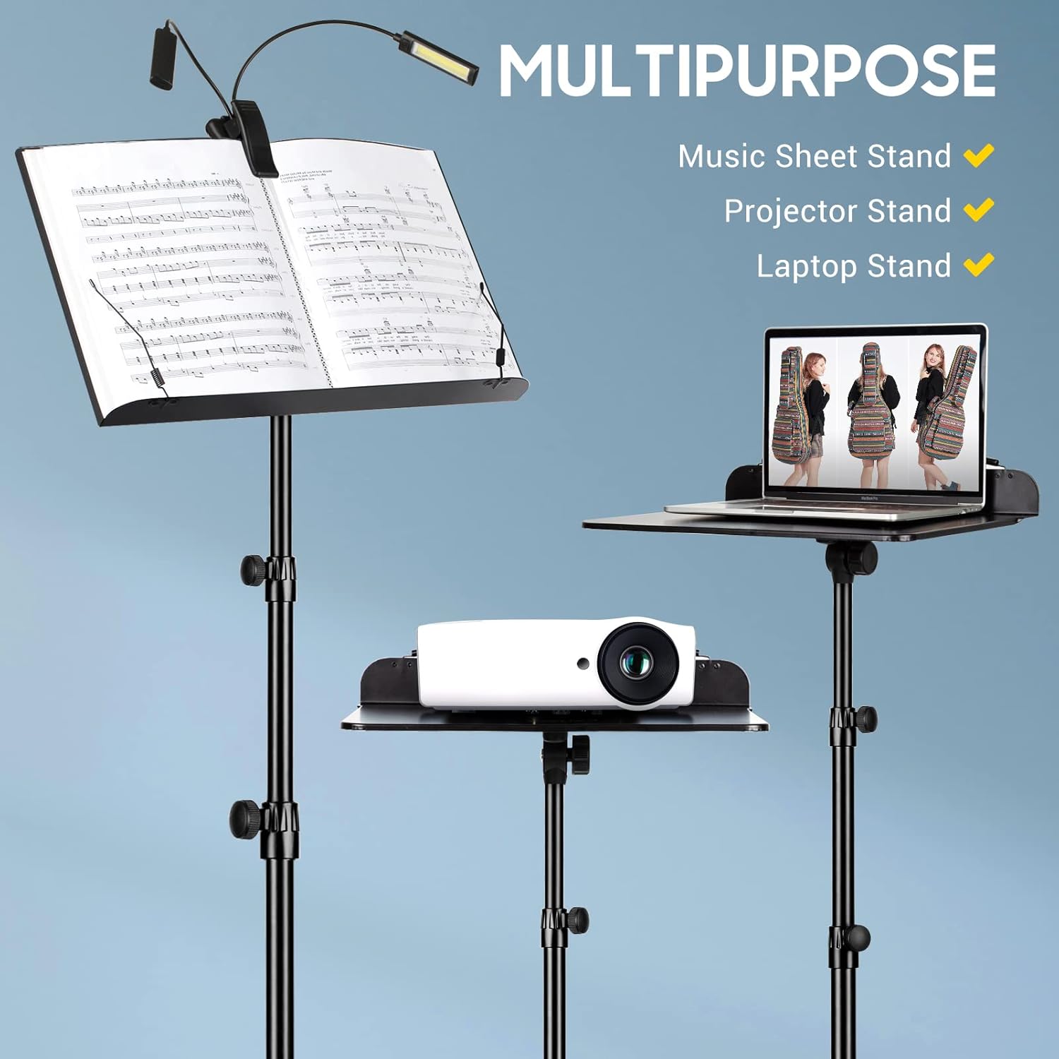 Multifunctional Music Stand: Suitable for Sheet Music, Projectors, and Laptops