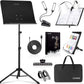 Collection of Cahaya music stand, light, accessories, and case