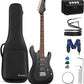 39in Solid Body Electric Guitar Kit for Beginner Black