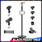 Microphone Floor Stand with Stand Phone Holder and 2 Microphone Clips