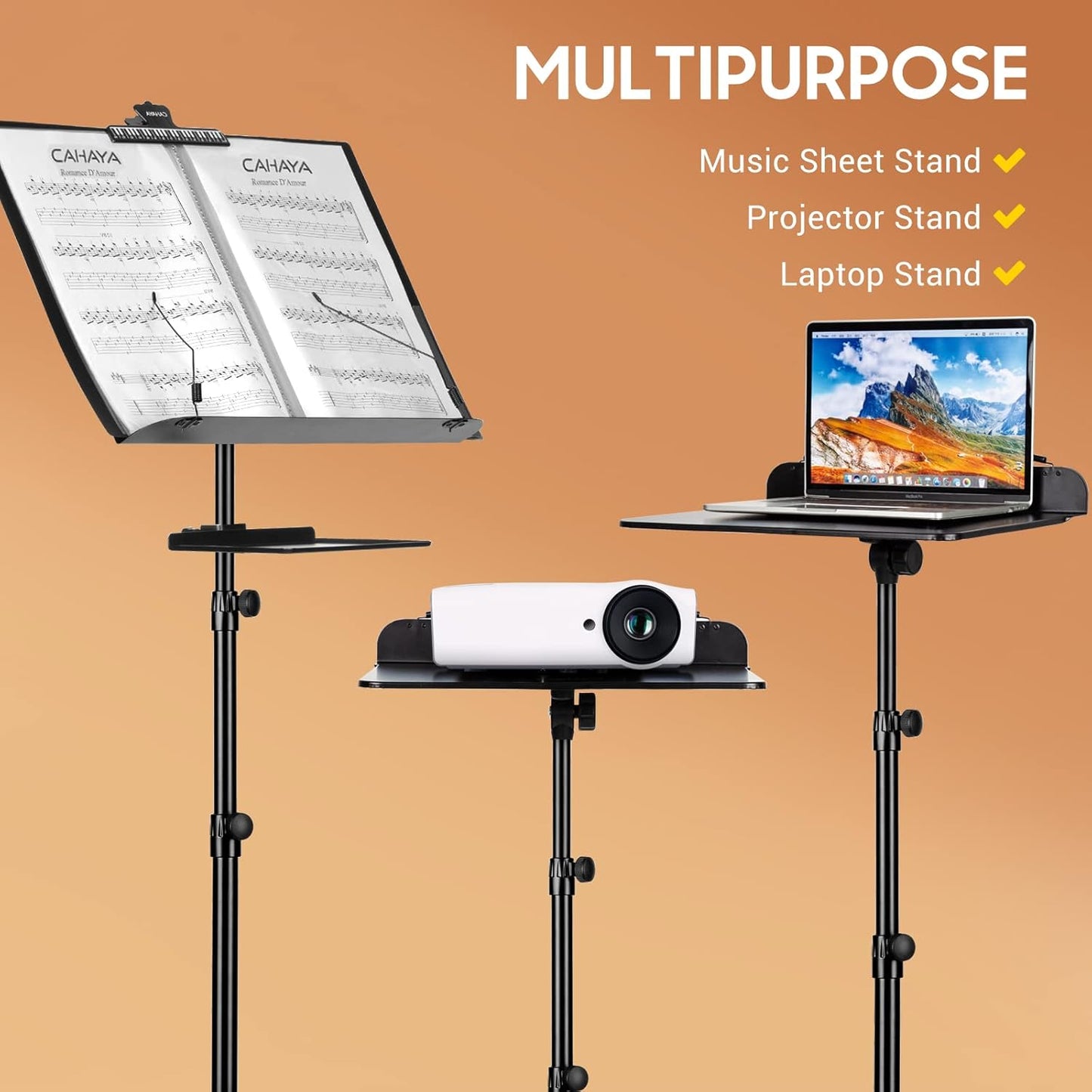 Multifunctional Music Stand: Suitable for Sheet Music, Projectors, and Laptops