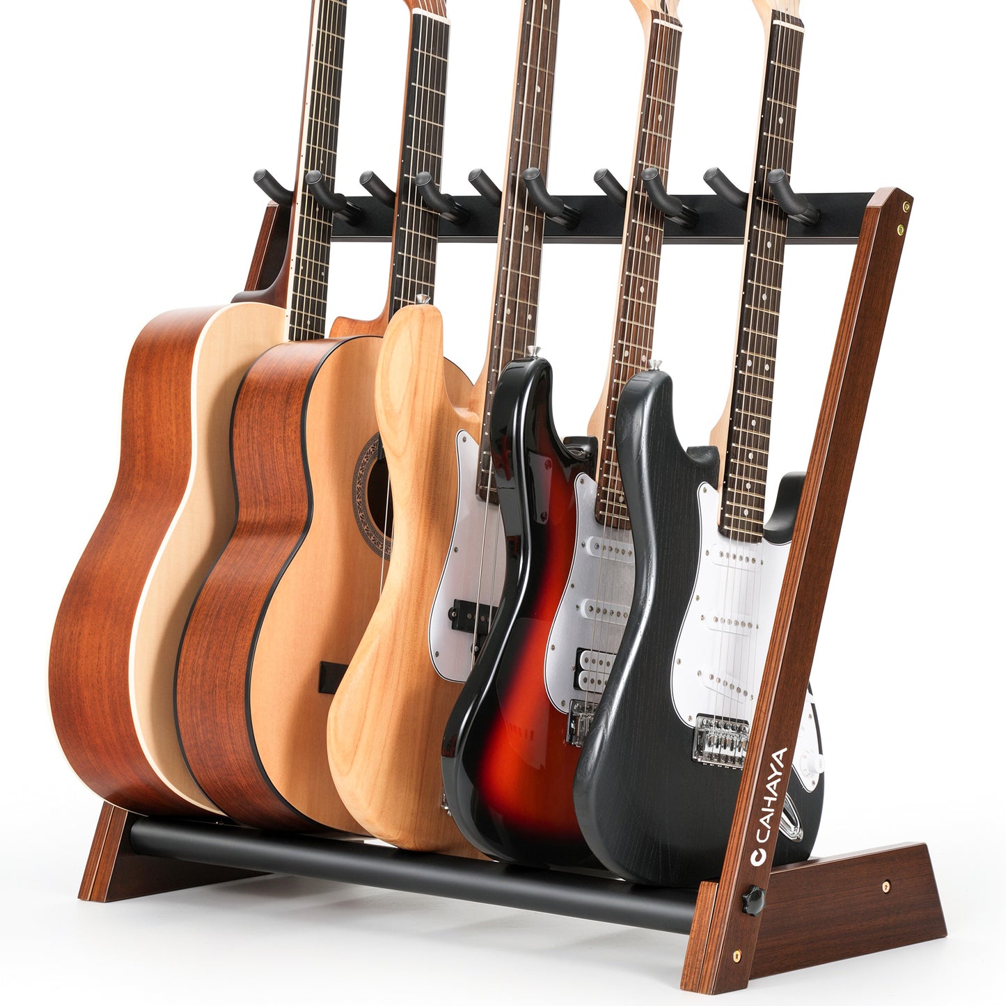 5-Guitar Foldable Wood Stand