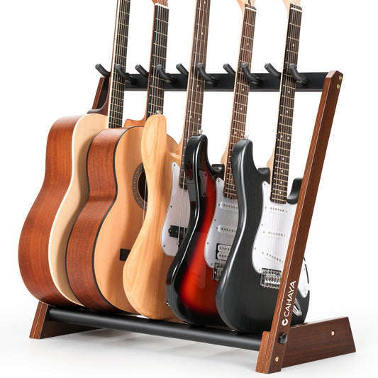 5-Guitar Foldable Wood Stand