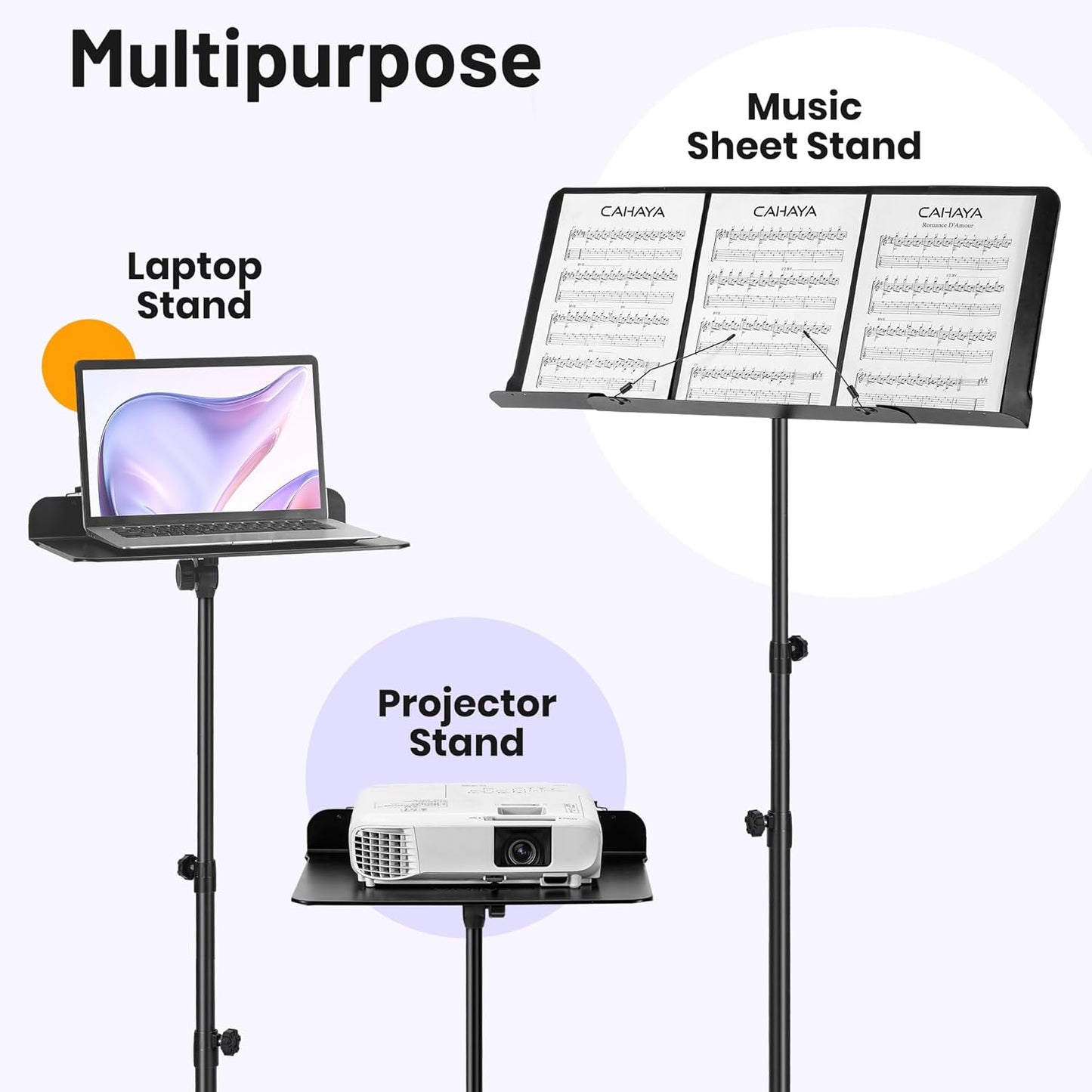 Dual-Use Sheet Music Stand with Extension Panels