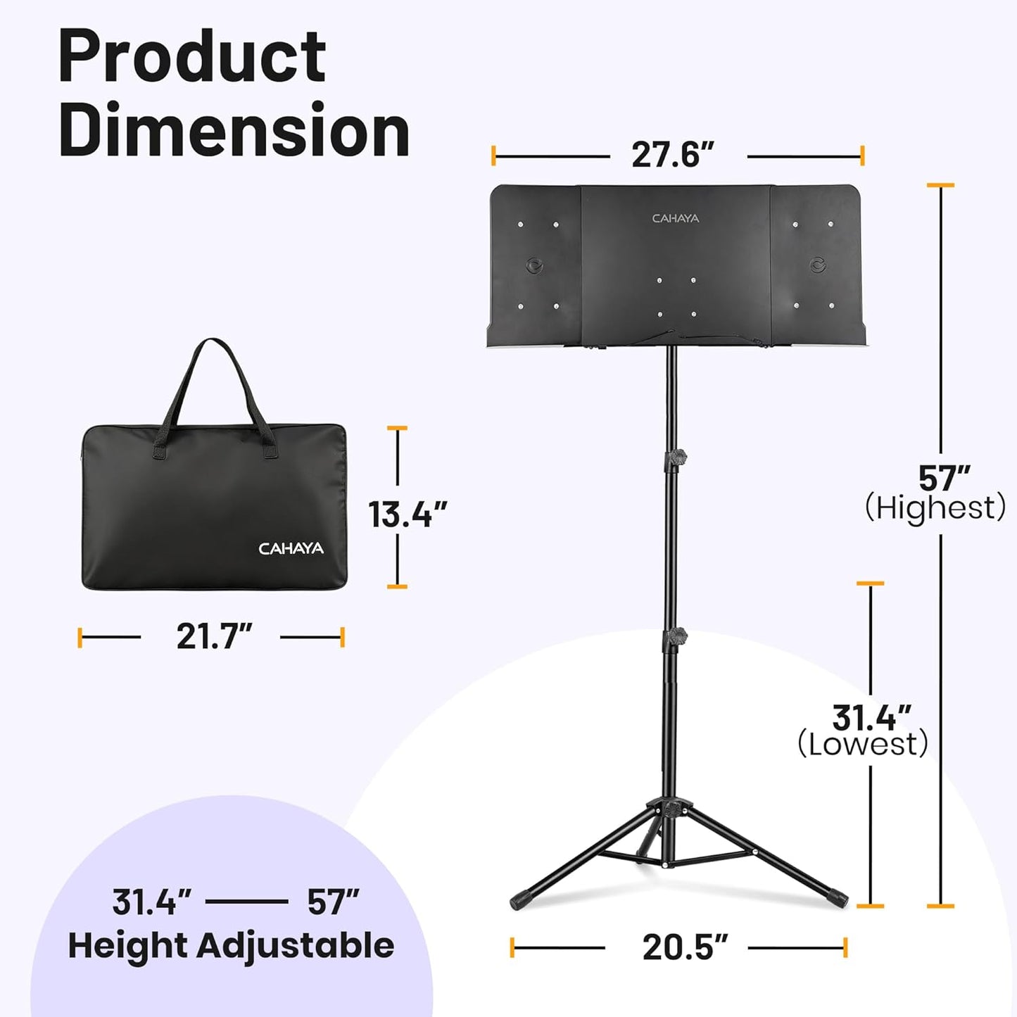 Dual-Use Sheet Music Stand with Extension Panels
