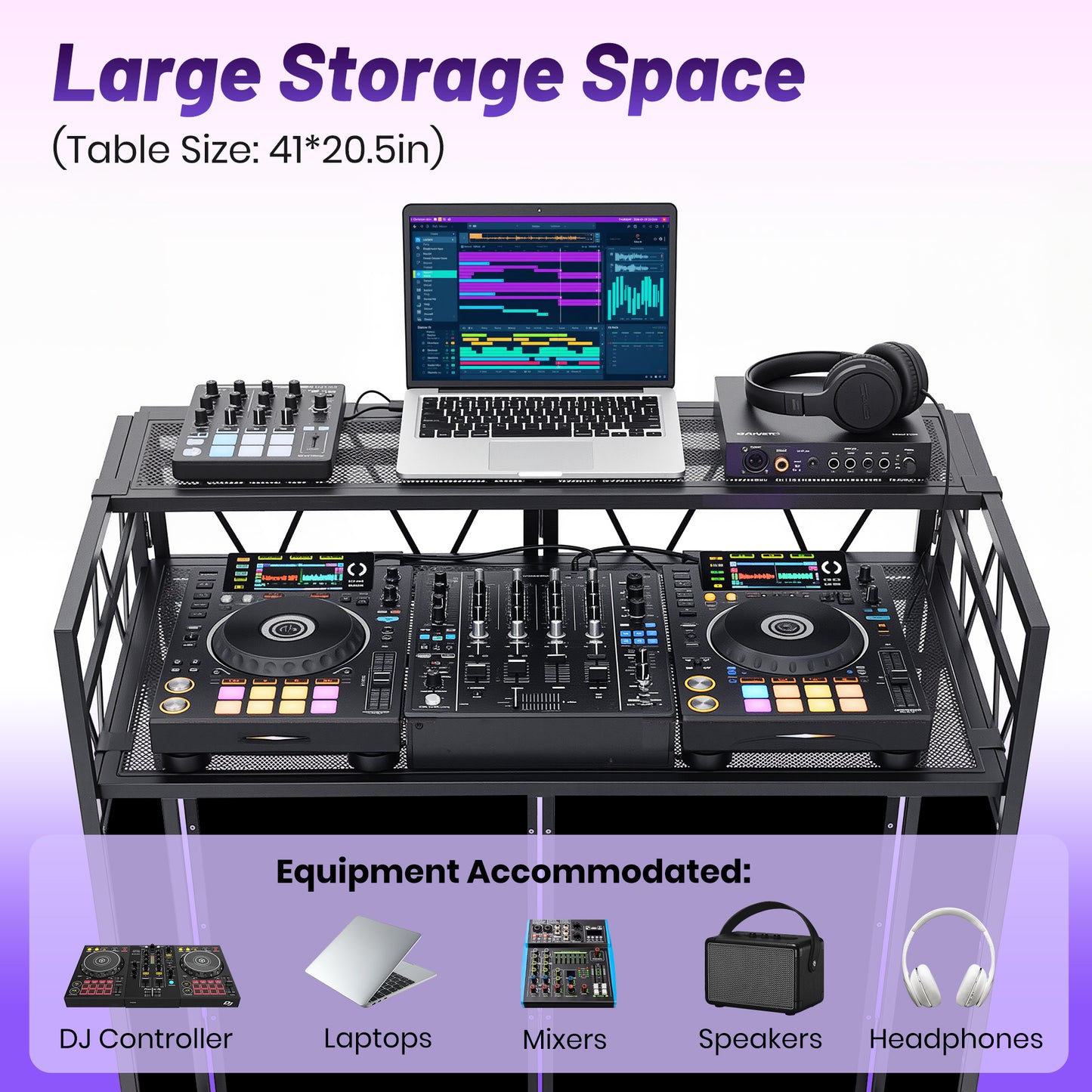 Double-Layer Portable DJ Stand