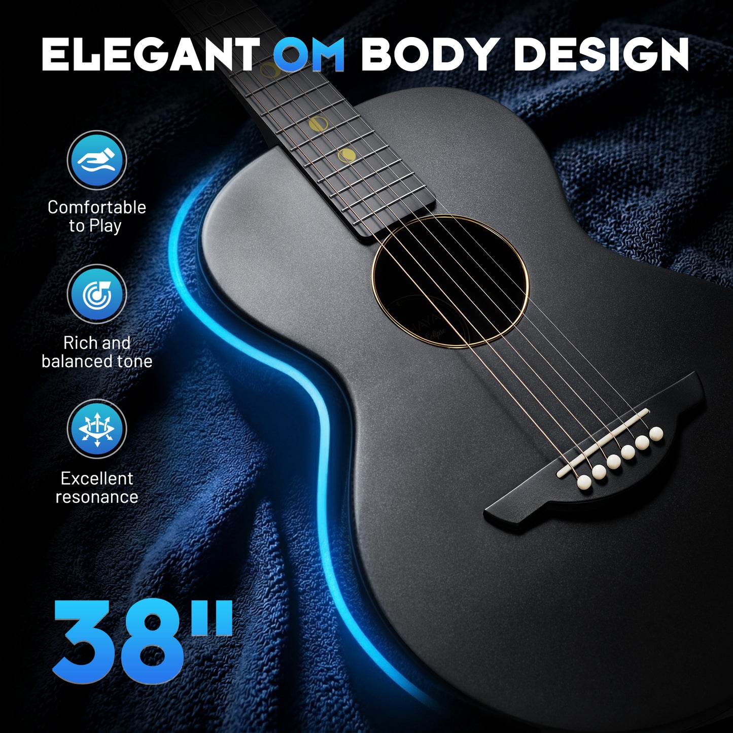 38 inches Full Carbon Fiber Acoustic Guitar CCF300