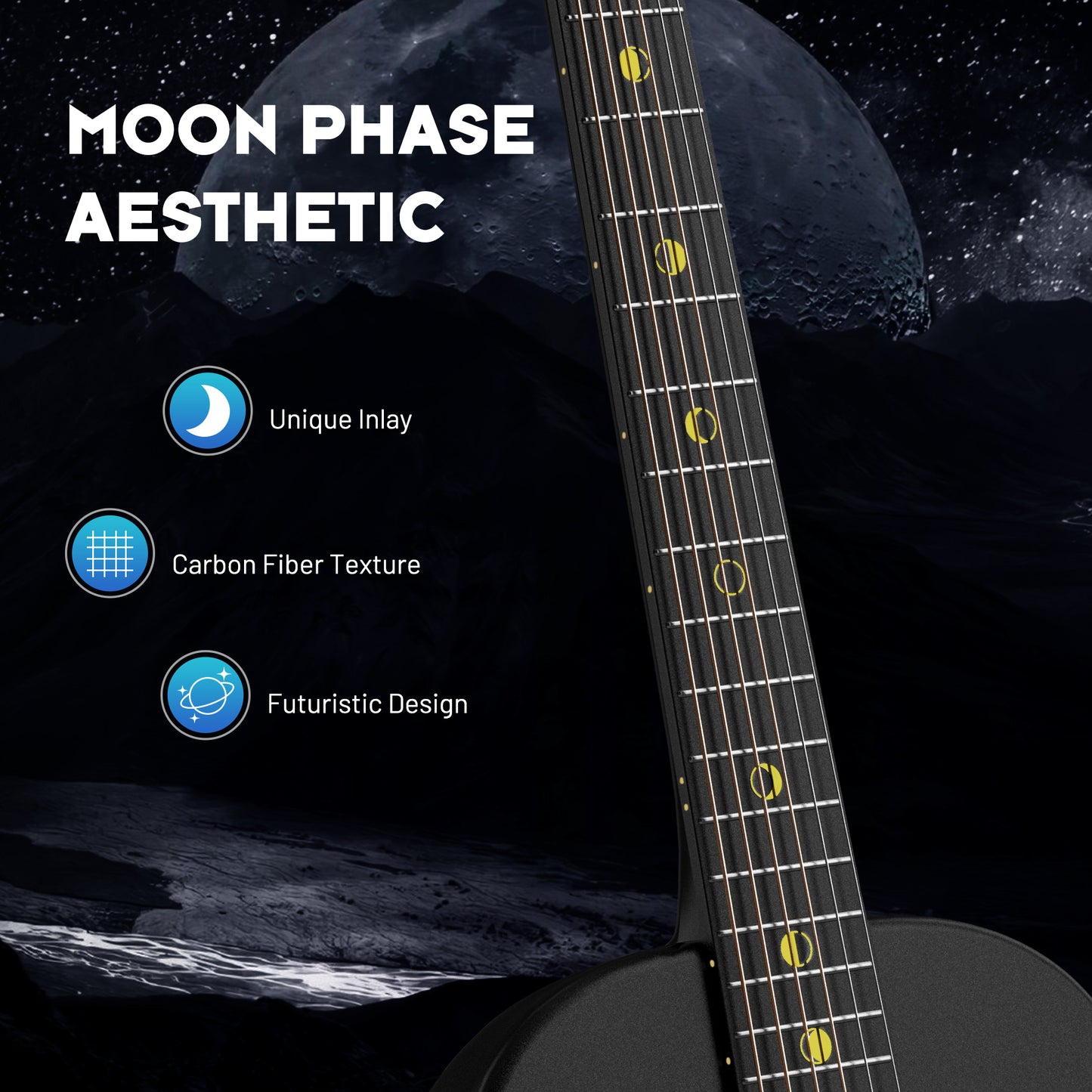 38 inches Full Carbon Fiber Acoustic Guitar CCF300