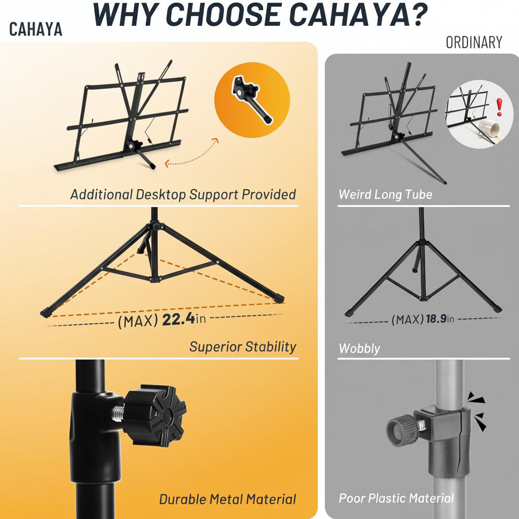 CAHAYA 2-in-1 desktop en vloerstandaard, muziekstandaard, draagbare CAHAYA 2-in-1 desktop en vloerstandaard, muziekstandaard, draagbare