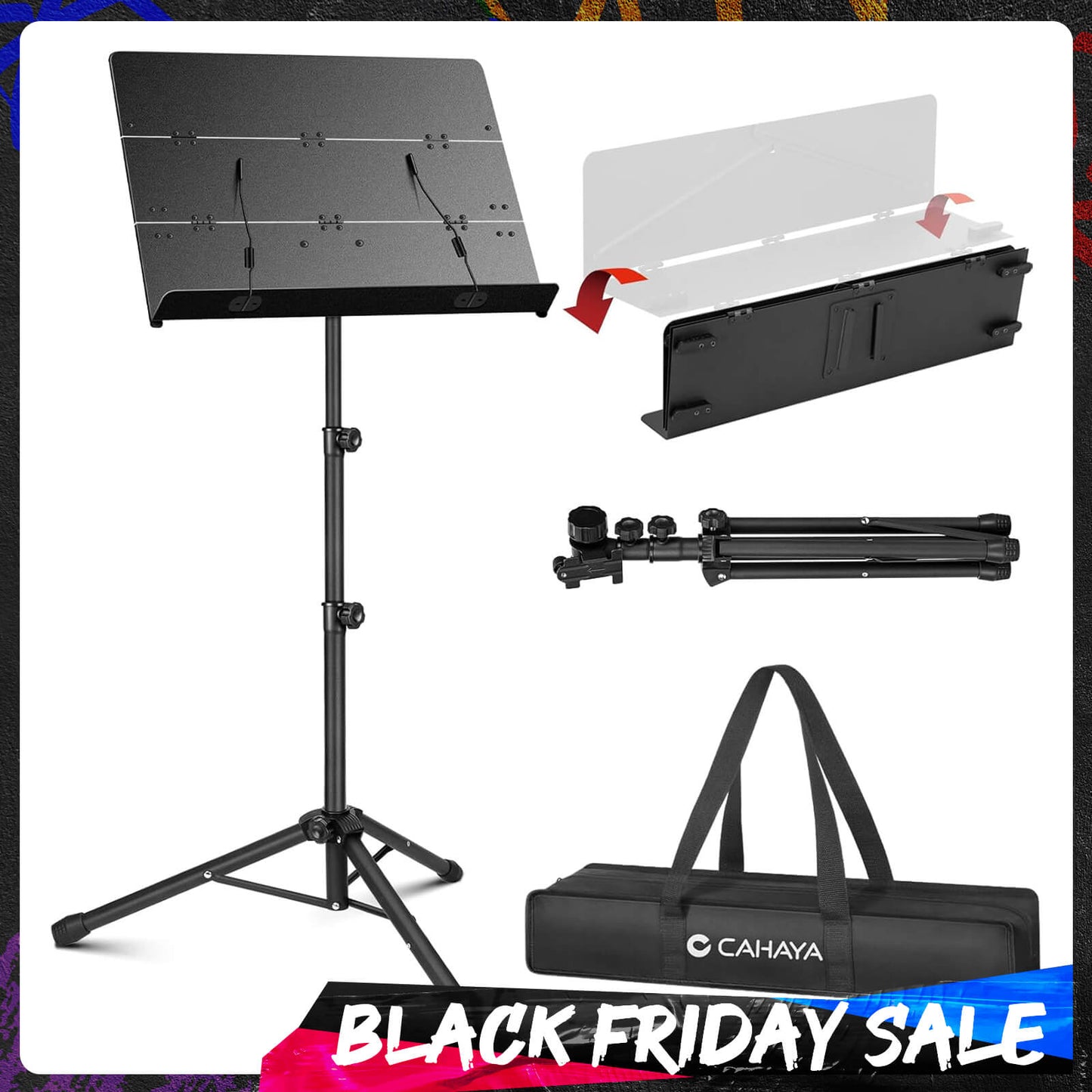 Sheet Music Stand with Foldable Panel CY0317