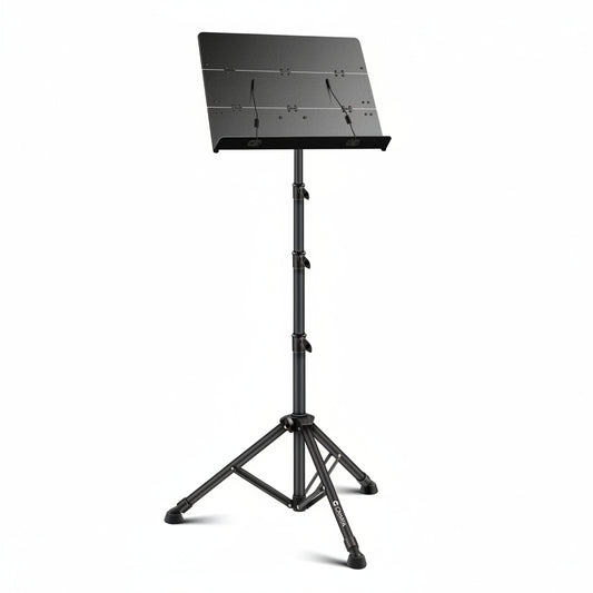 Music stand with accessories including a carrying case