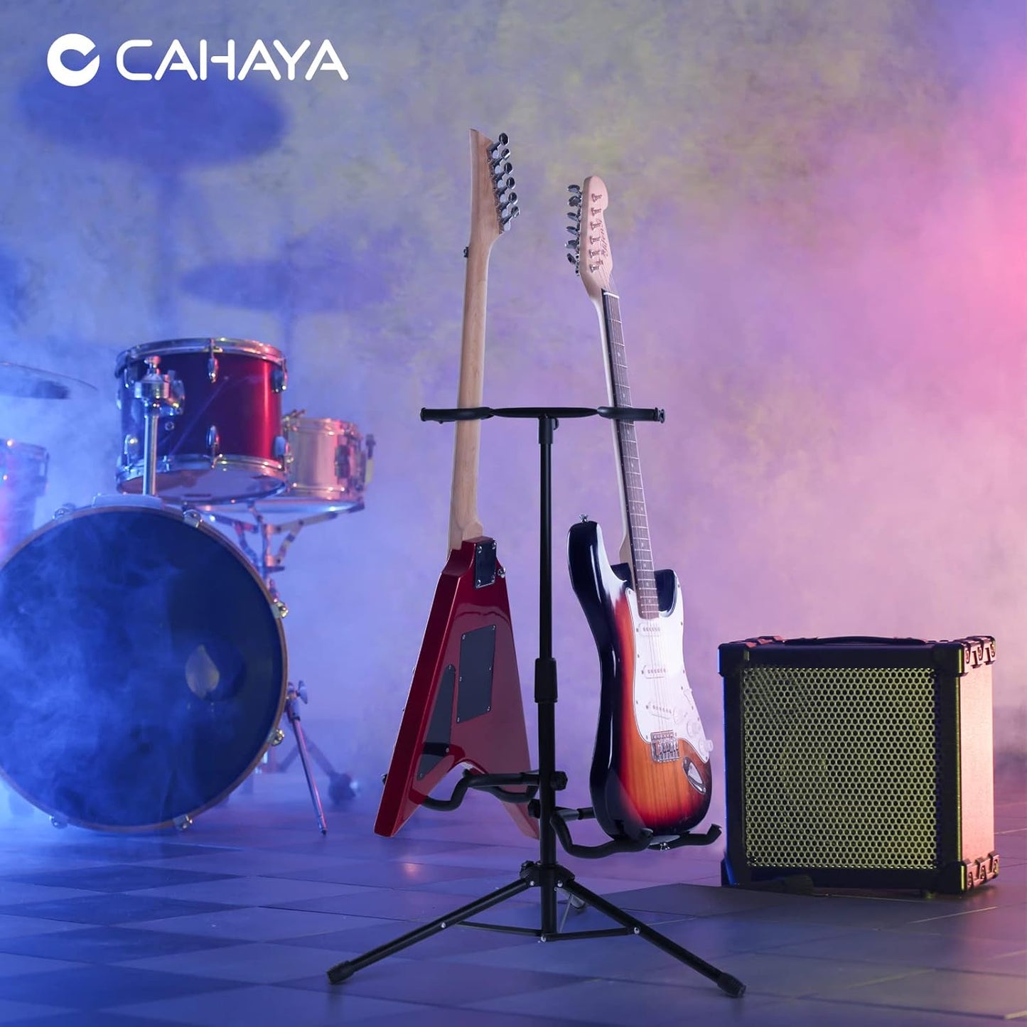 Double Neck-Holder Guitar Stand