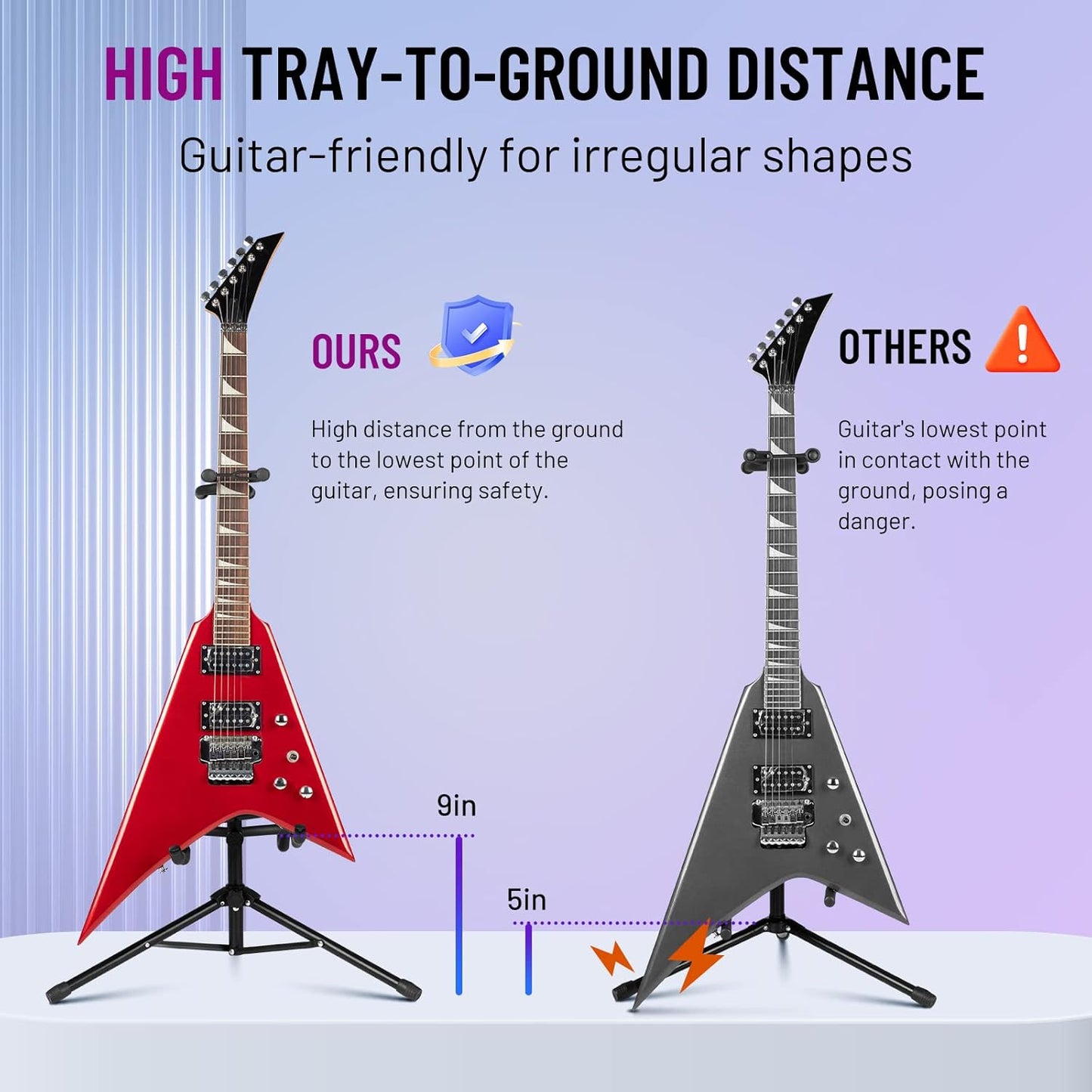 Double Neck-Holder Guitar Stand