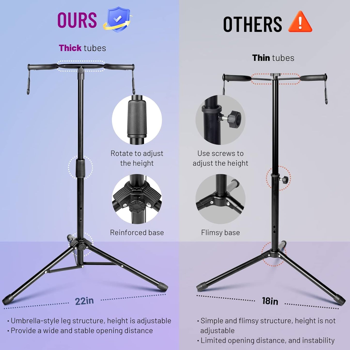 Double Neck-Holder Guitar Stand
