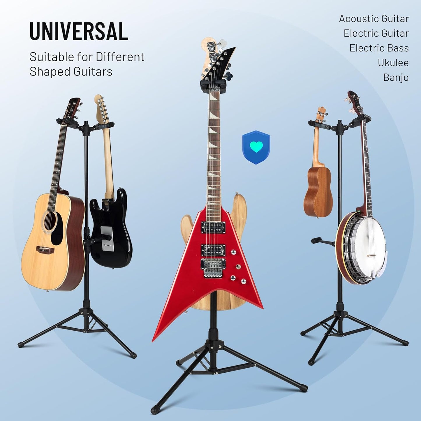 Universal Double Floor Guitar Stand