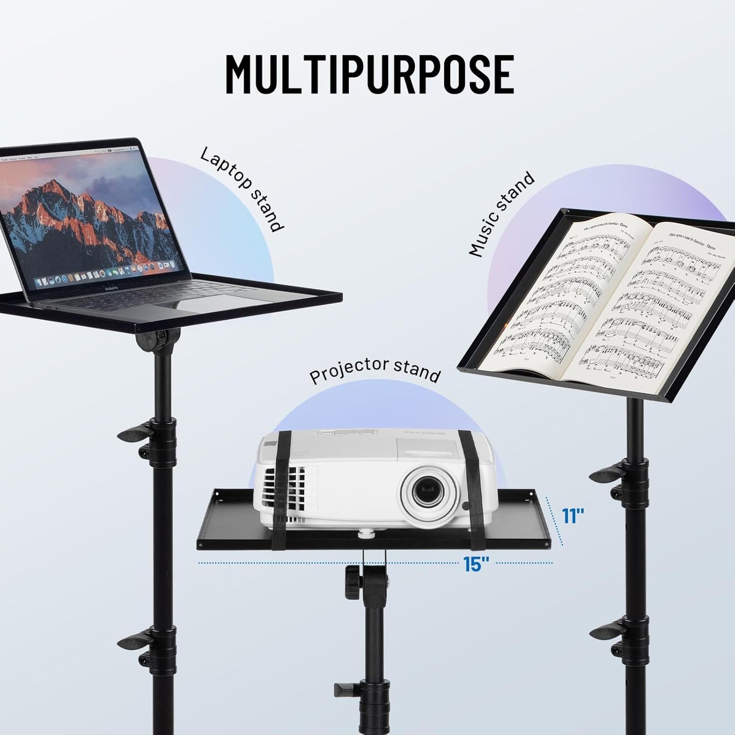 Adjustable Projector Stand Tripod with Casters