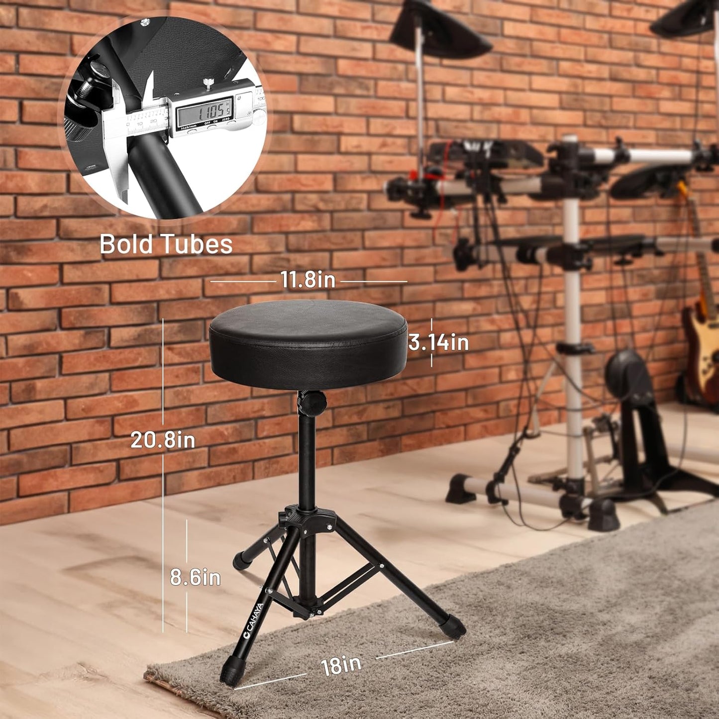 Foldable Drum Chair with Padded Drum Seat
