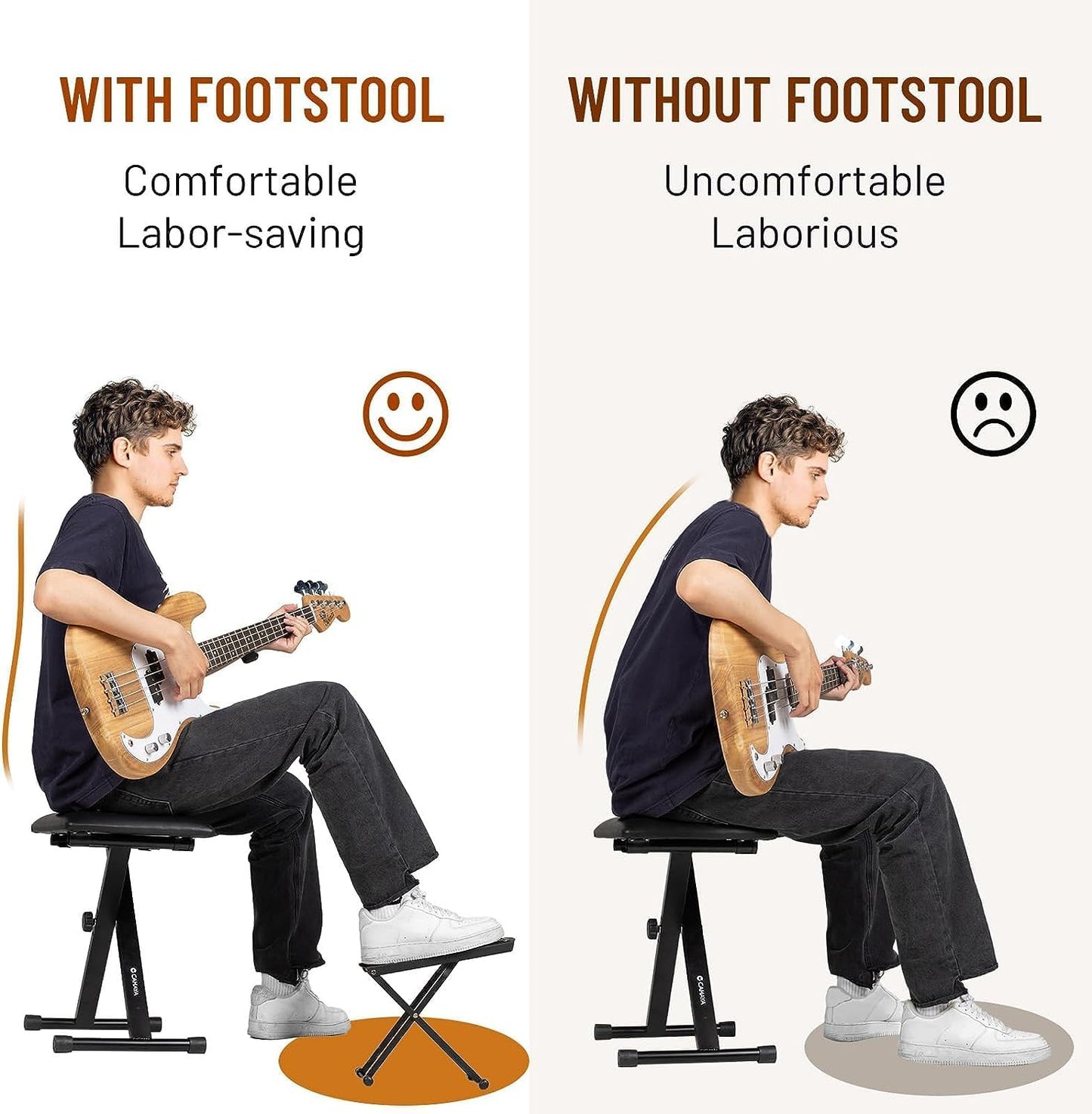 Foldable Guitar Foot Rest with 6 Position Height