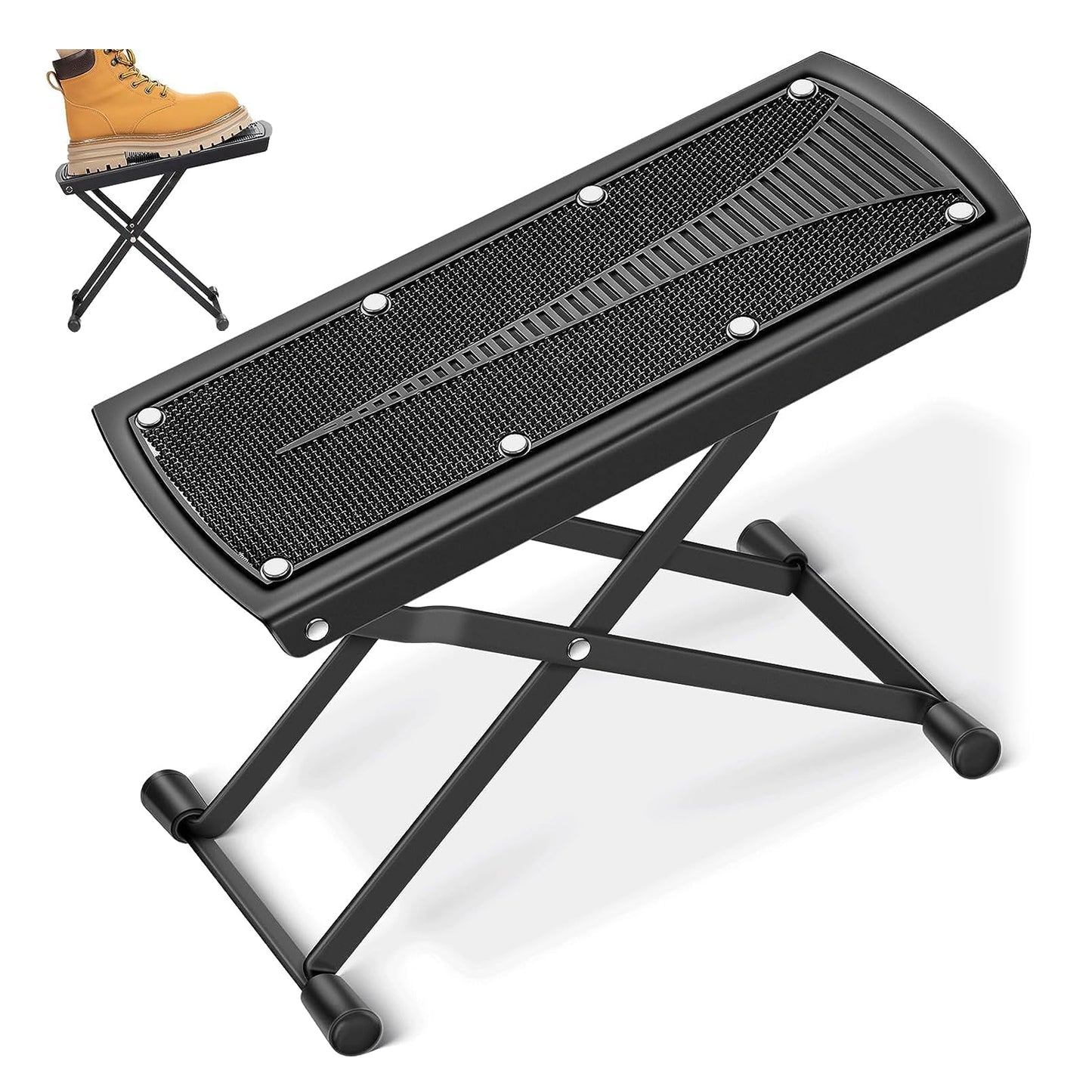 Foldable Guitar Foot Rest with 6 Position Height