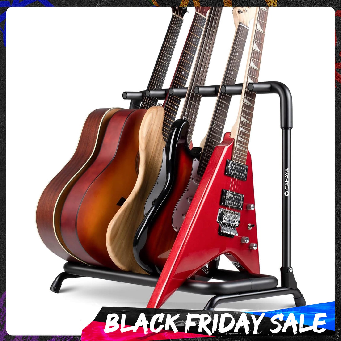 Acoustic Guitar Rack – 5 Holder Stand