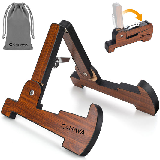 Portable A-Frame Wooden Guitar Stand
